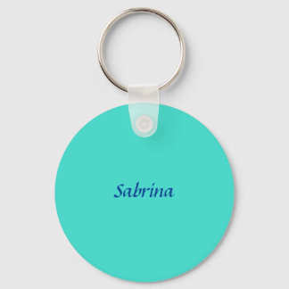 Turquoise Blue Professional Modern Elegant Name Keychain