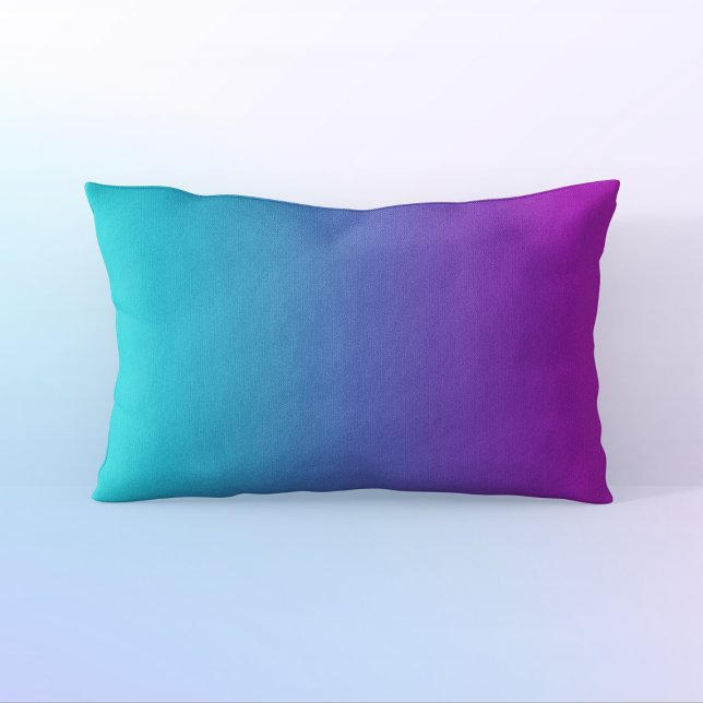 Turquoise Blue Purple Gradient Lumbar Pillow (Creator Uploaded)
