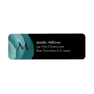 TURQUOISE BLUE  Rose Petals Wedding Address Label