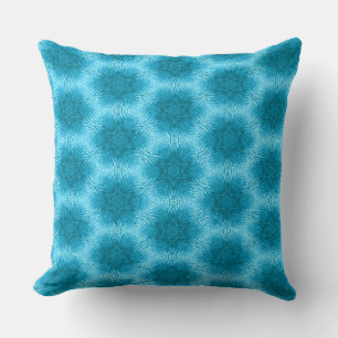 Turquoise Blue Rough Stars Throw Pillow