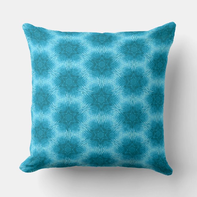 Turquoise Blue Rough Stars  Throw Pillow (Front)