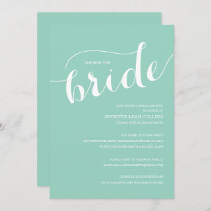 Turquoise Blue Shower the Bride Invitation