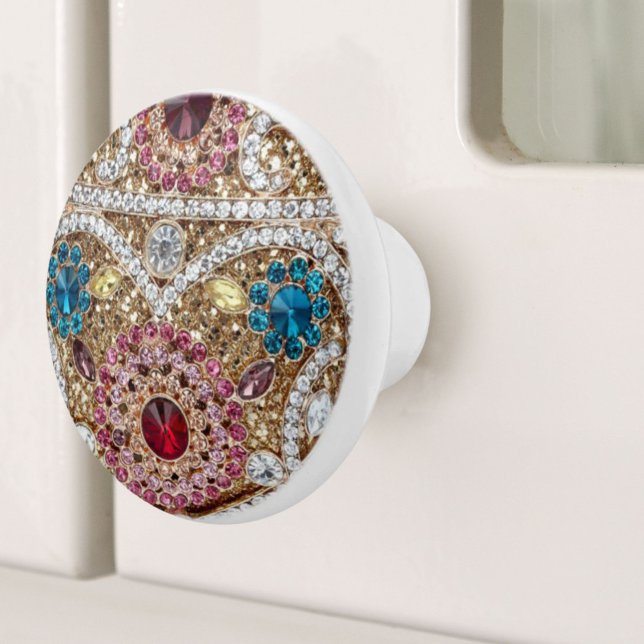 turquoise blue silver gold burgundy pink bohemian ceramic knob (turquoise blue silver gold burgundy pink bohemian ceramic knob)