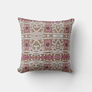 turquoise blue silver gold burgundy pink bohemian outdoor pillow