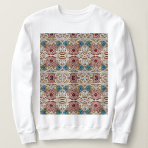 turquoise blue silver gold burgundy pink bohemian sweatshirt
