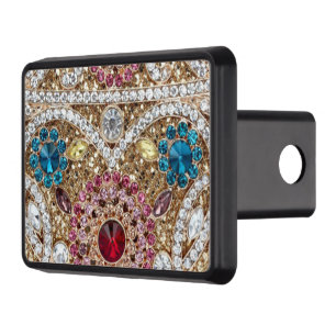 turquoise blue silver gold burgundy pink bohemian trailer hitch cover