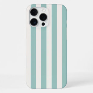 Turquoise Blue Simple Block Stripes Pattern  iPhone 16 Pro Max Case