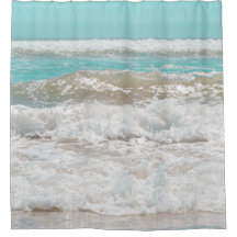 Turquoise Blue Sky Ocean Sea Waves Foam
