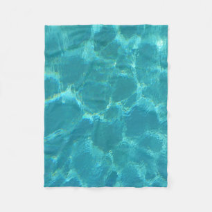 Turquoise Blue Swimming Pool Water Abstract Fleece Blanket