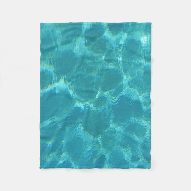 Turquoise Blue Swimming Pool Water Abstract Fleece Blanket (Front)