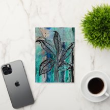 Turquoise Blue & Teal Modern Botanical Watercolor