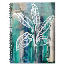 Turquoise Blue & Teal Modern Botanical Watercolor