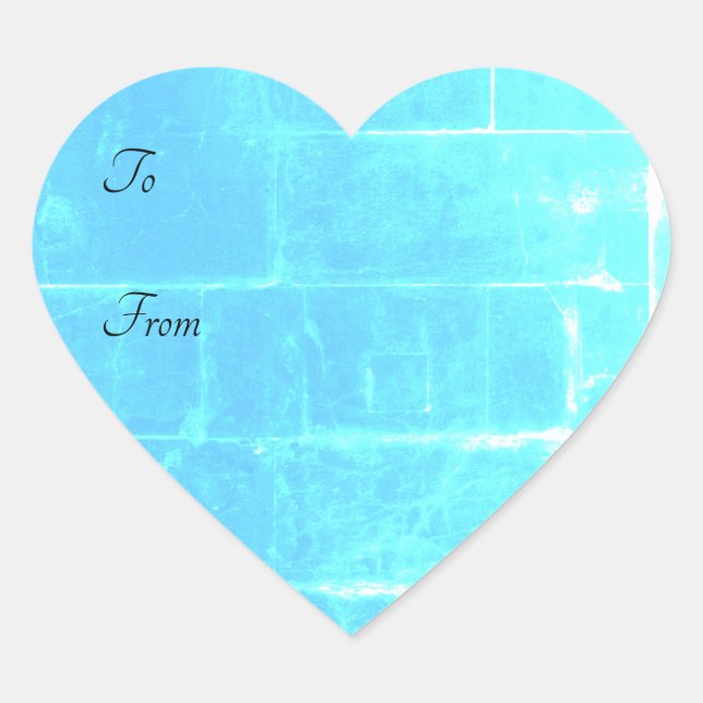 Turquoise Blue Textured Heart  Sticker (Front)