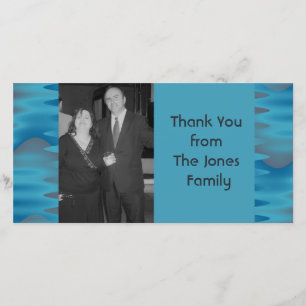 turquoise blue thank you card