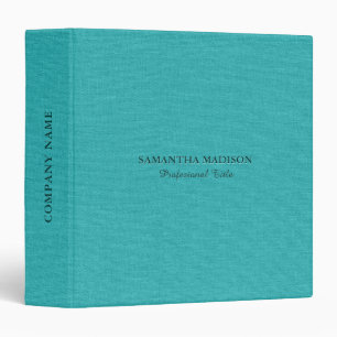 Turquoise Blue Tones Linen Burlap Fabric Binder