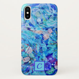 Turquoise Blue Underwater Monogram Textle Art Case-Mate iPhone Case
