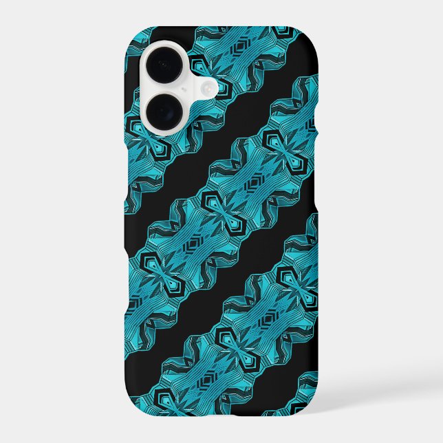 Turquoise Blue Unique Pattern/Stripes (Back)