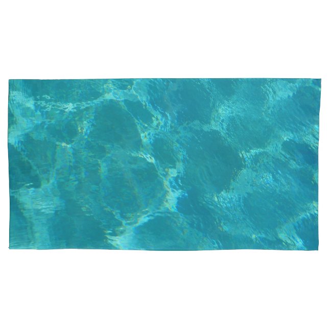 Turquoise Blue Water Pillowcase Set (Front-Left)
