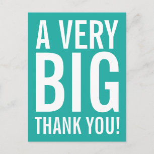 Turquoise blue wedding thank you postcards