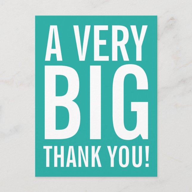 Turquoise blue wedding thank you postcards (Front)