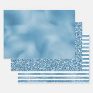 Turquoise Blue Wedding   Wrapping Paper Sheet