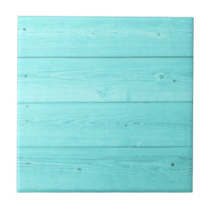 Turquoise blue wooden grain panel custom square tile
