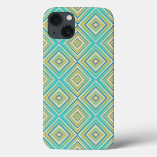 Turquoise Blues Alternative Diamond Pattern Case-Mate iPhone Case (Back)