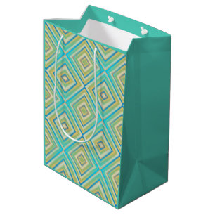 Turquoise Blues Alternative Diamond Pattern Medium Gift Bag
