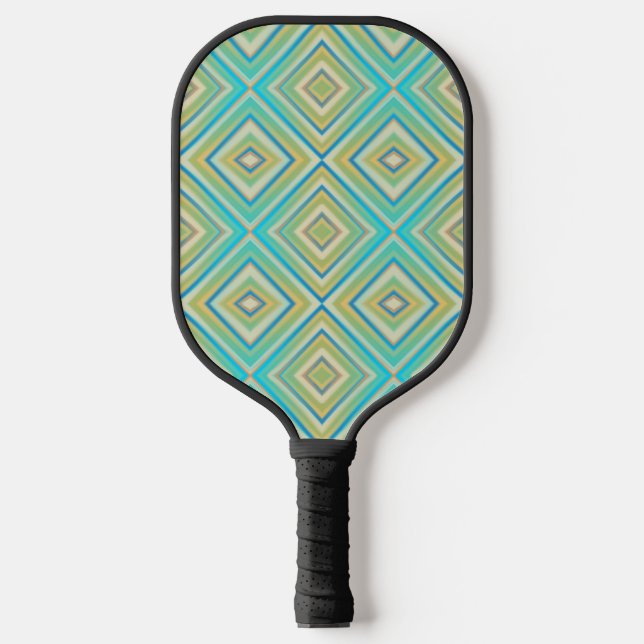 Turquoise Blues Alternative Diamond Pattern Pickleball Paddle (Front)