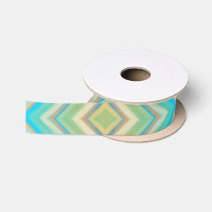 Turquoise Blues Alternative Diamond Pattern Satin Ribbon
