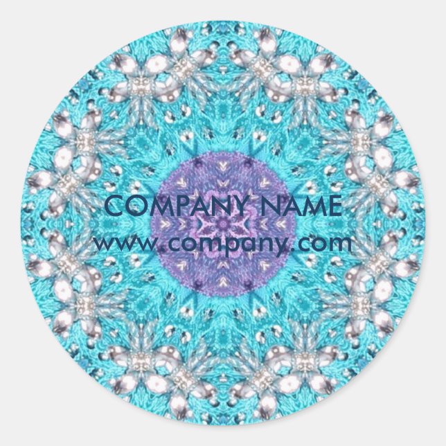 turquoise bohemian henna Pattern Yoga Instructor Classic Round Sticker (Front)