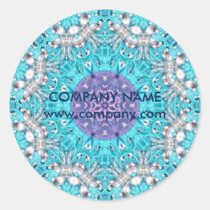 turquoise bohemian henna Pattern Yoga Instructor Classic Round Sticker