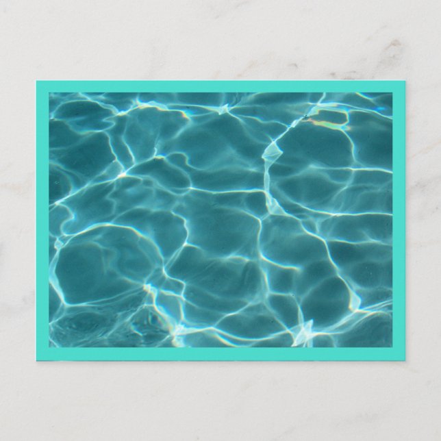Turquoise  Border Swimming Pool Postcard (Front)