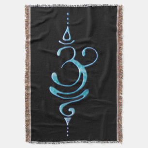 Turquoise Breathe Throw Blanket