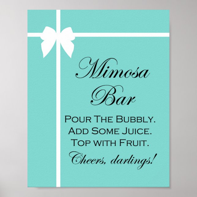 Turquoise Bridal Shower Game Sign Aqua (Front)