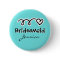 Turquoise bridesmaid button personalized with name