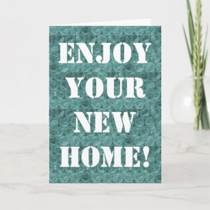 Turquoise bubble wrap pattern housewarming invitation