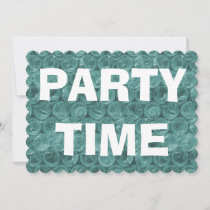 Turquoise bubble wrap pattern housewarming party invitation