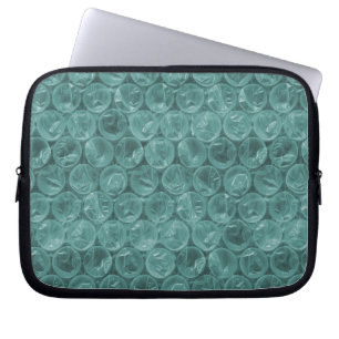 Turquoise bubble wrap pattern laptop sleeve