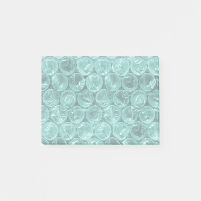Turquoise bubble wrap pattern post-it notes (Front)