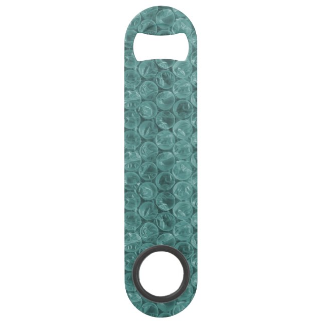 Turquoise bubble wrap pattern speed bottle opener (Front)