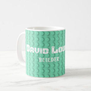 Turquoise building blocks coffee mug