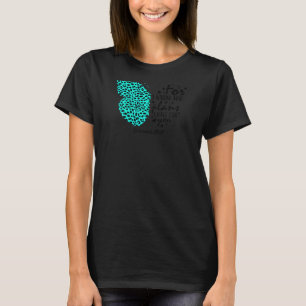 Turquoise Butterfly Graphic Cheetah Print Christia T-Shirt
