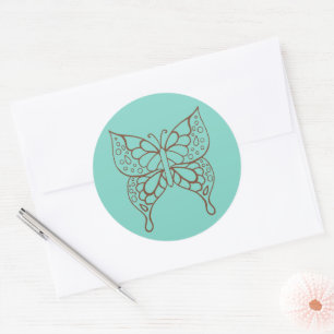 Turquoise Butterfly Stickers 