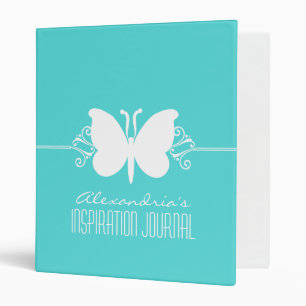 Turquoise Butterfly Swirls Binder (1 inch)
