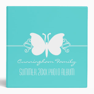 Turquoise Butterfly Swirls Binder (2 inch)