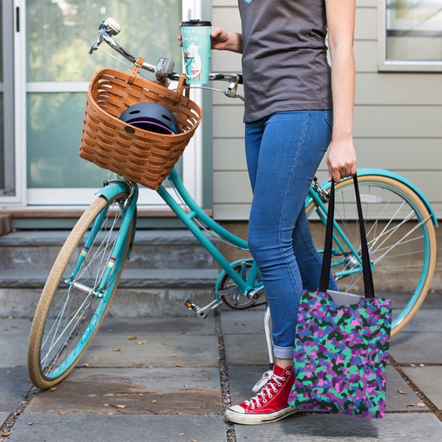 TURQUOISE CAMO PATTERN TOTE BAG (Creator Uploaded)