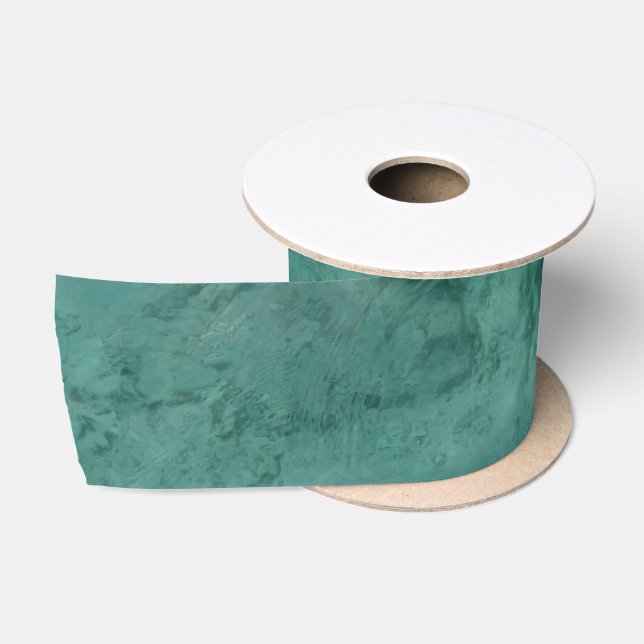 Turquoise Caribbean Tropical Sea Satin Ribbon (Spool)