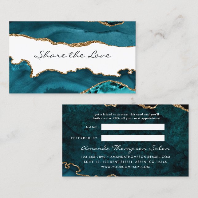 Turquoise - Carte de référence d'Agate Turquoise e (Devant / Derrière)