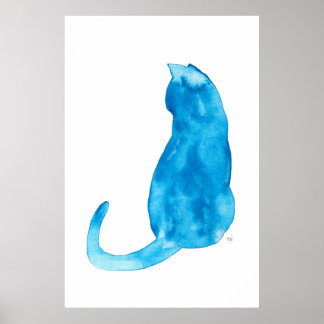 Turquoise Cat Poster